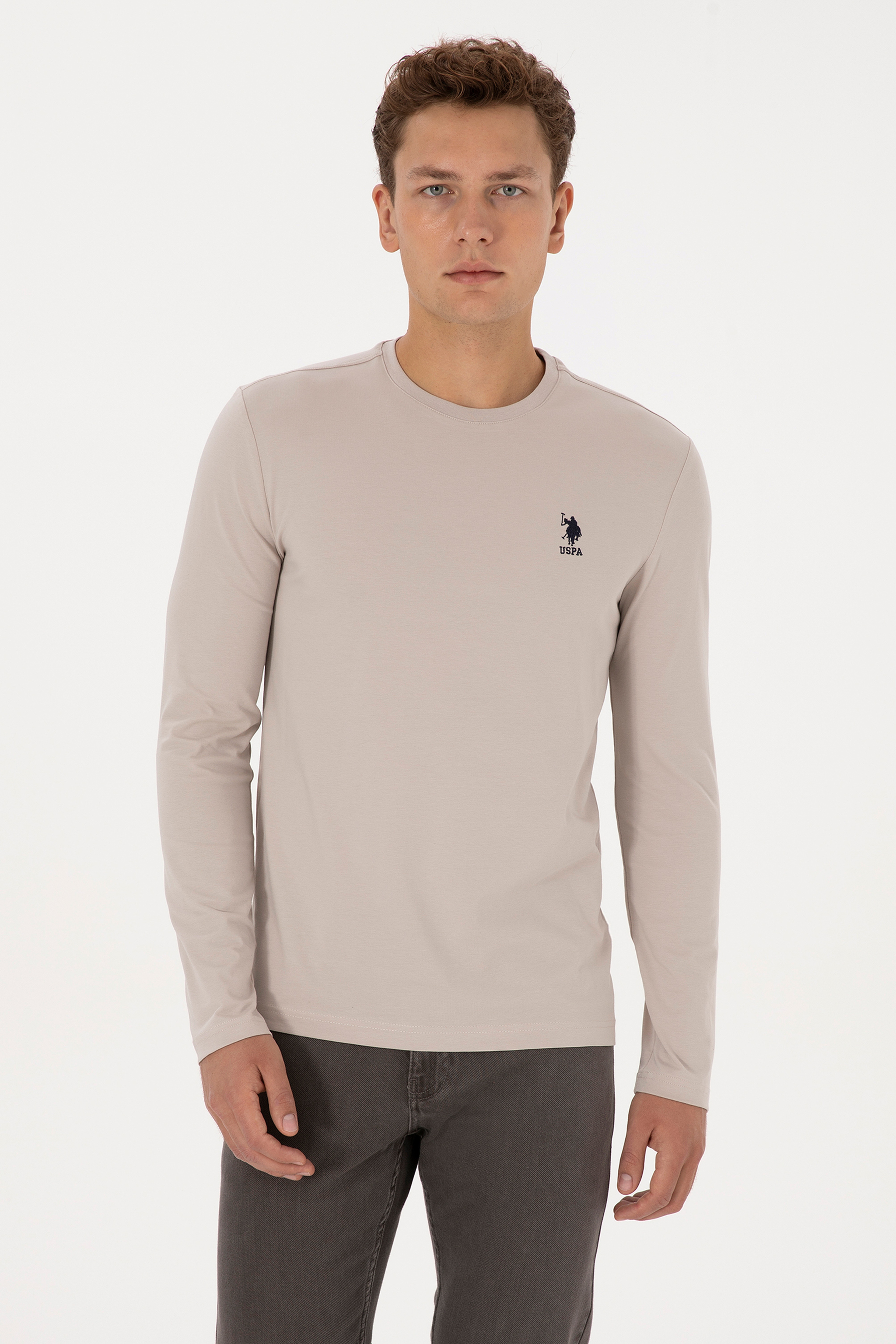 Erkek Slim Fit Bisiklet YakaTaş Basic Sweatshirt - Image 3