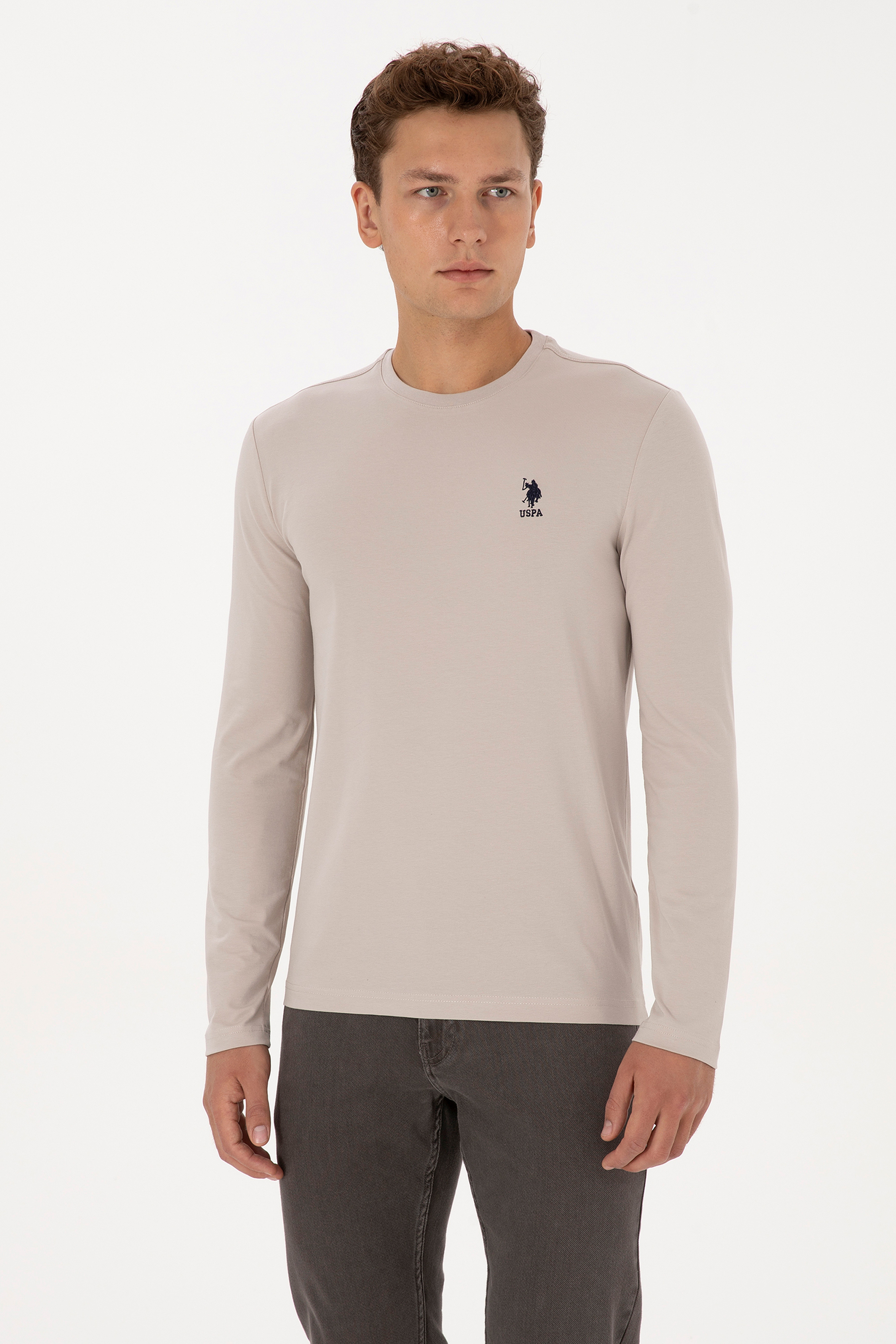 Erkek Slim Fit Bisiklet YakaTaş Basic Sweatshirt - Image 1