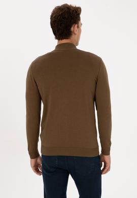 Erkek Haki Basic Triko Hırka - 50307800013