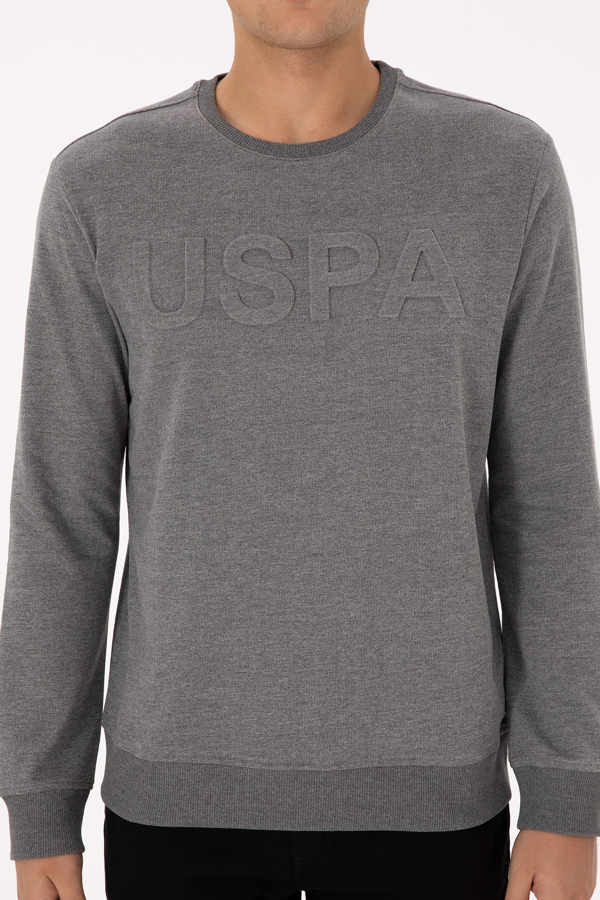 Erkek Antrasit Melanj Basic Sweatshirt - 50307793100