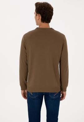 Erkek Haki Basic Sweatshirt - 50307793067