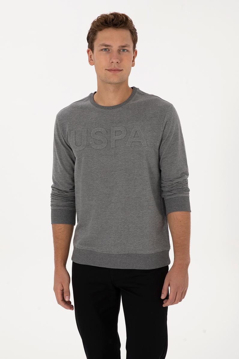 Erkek Antrasit Melanj Basic Sweatshirt