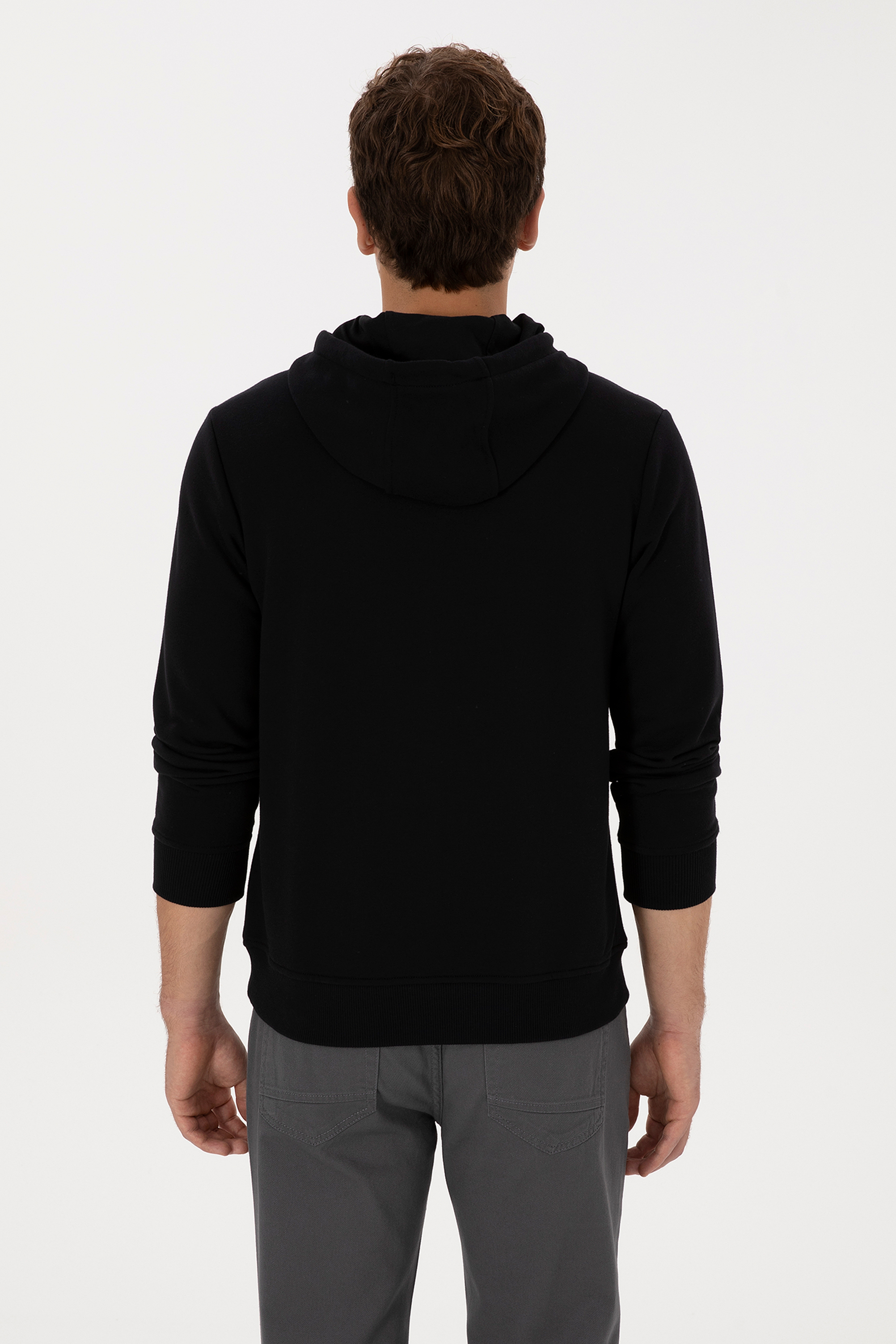 Erkek Siyah Sweatshirt - 50308150036