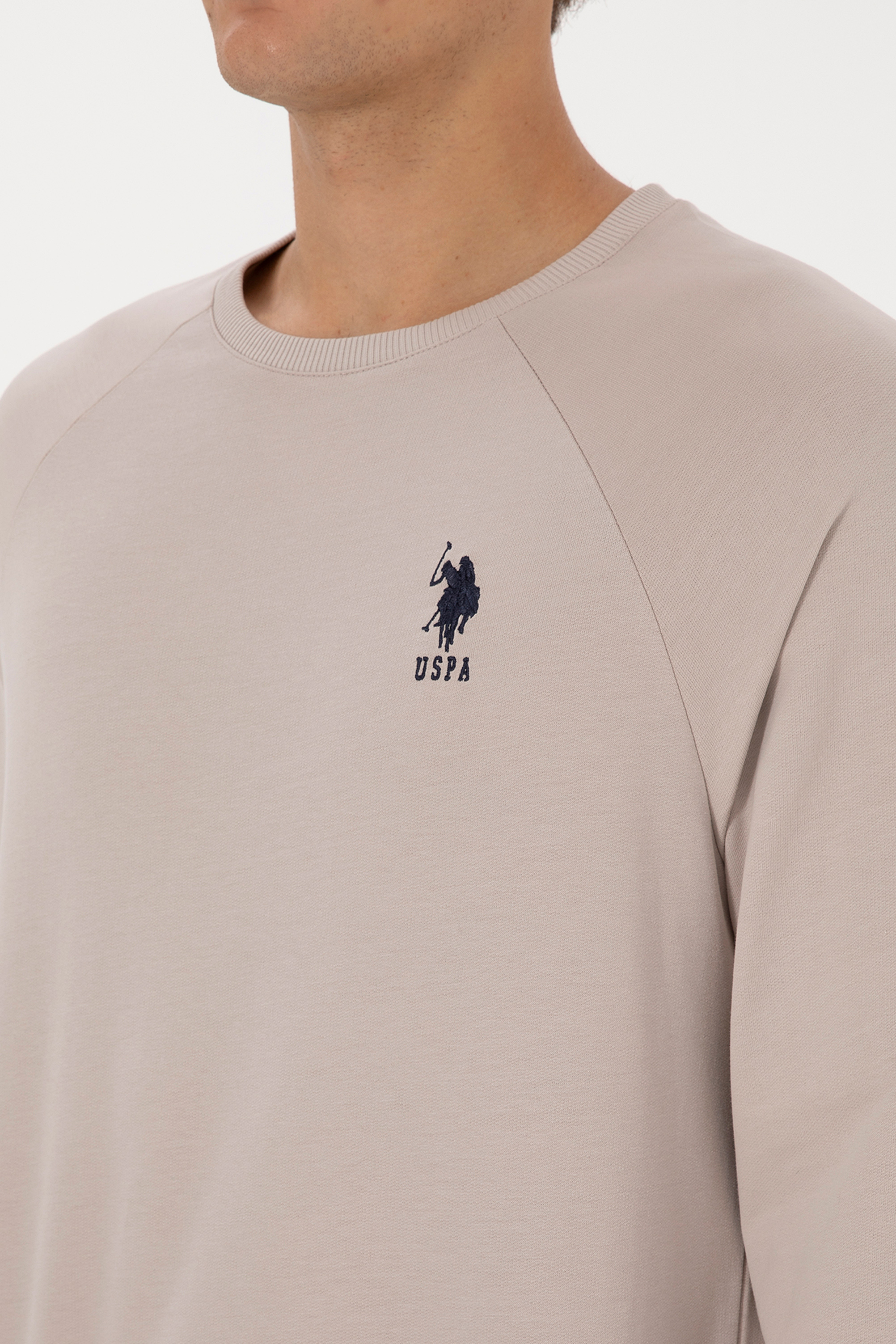 Erkek Regular Fit Bisiklet Yaka Taş Basic Sweatshirt - Image 7