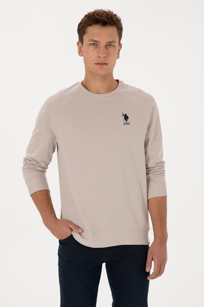 Erkek Regular Fit Bisiklet Yaka Taş Basic Sweatshirt