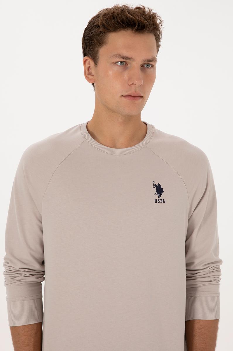 Erkek Regular Fit Bisiklet Yaka Taş Basic Sweatshirt