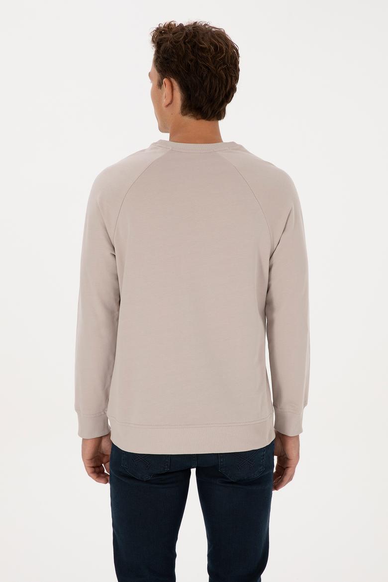 Erkek Regular Fit Bisiklet Yaka Taş Basic Sweatshirt - 50308103064