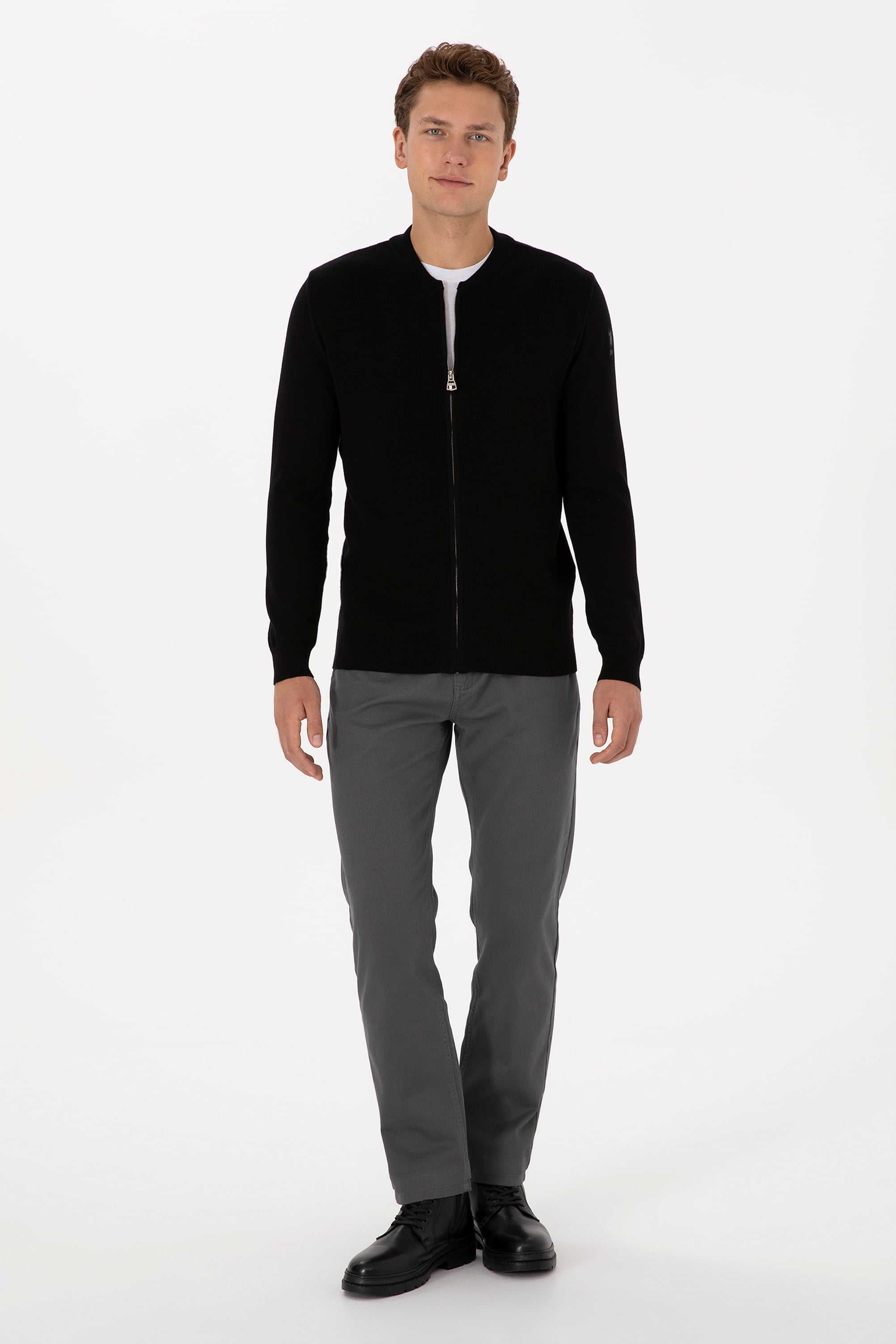 Erkek Gri Kanvas Pantolon