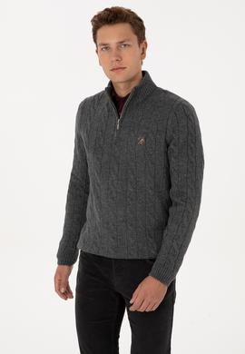 Erkek Antrasit Melanj Kazak - 50315822036