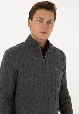 Erkek Antrasit Melanj Kazak - 50315822036