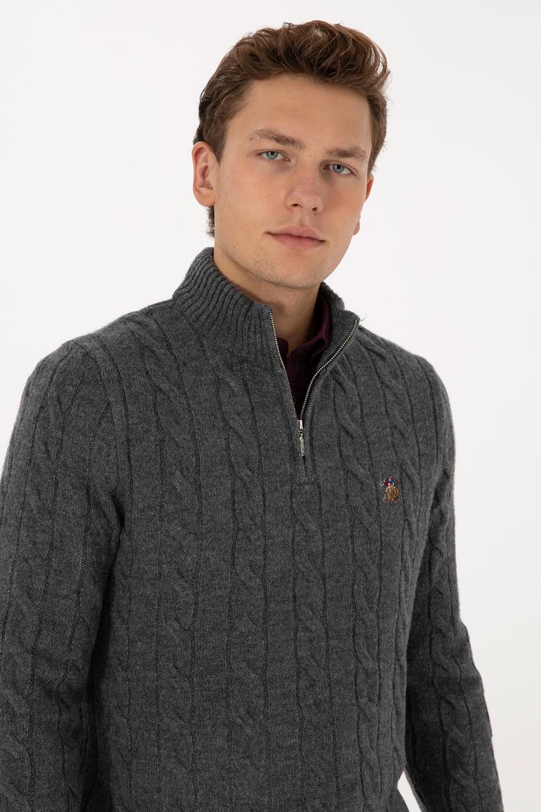 Erkek Antrasit Melanj Kazak - 50315822036