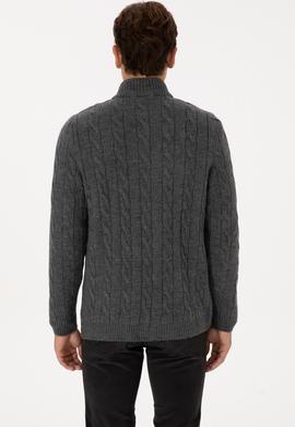 Erkek Antrasit Melanj Kazak - 50315822036