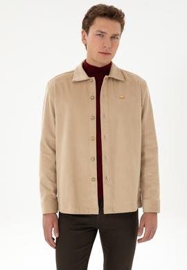 Erkek Camel Uzun Kollu Kadife Gömlek - 50316668001