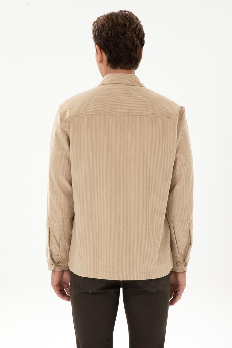 Erkek Camel Uzun Kollu Kadife Gömlek - 50316668001