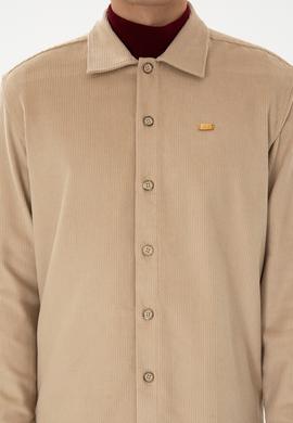 Erkek Camel Uzun Kollu Kadife Gömlek - 50316668001