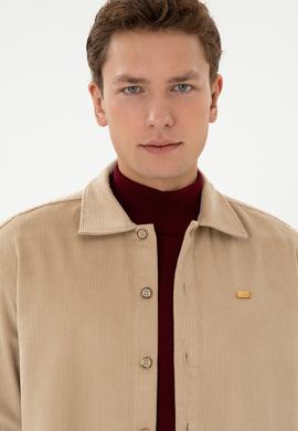 Erkek Camel Uzun Kollu Kadife Gömlek - 50316668001