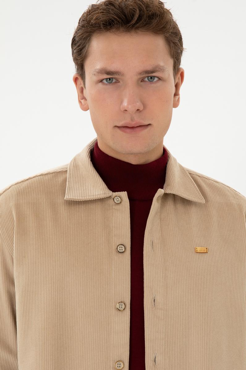 Erkek Camel Uzun Kollu Gömlek