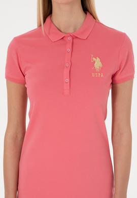 Kadın Koyu Pembe Polo Yaka Mini Boy Örme Elbise - 50297457163