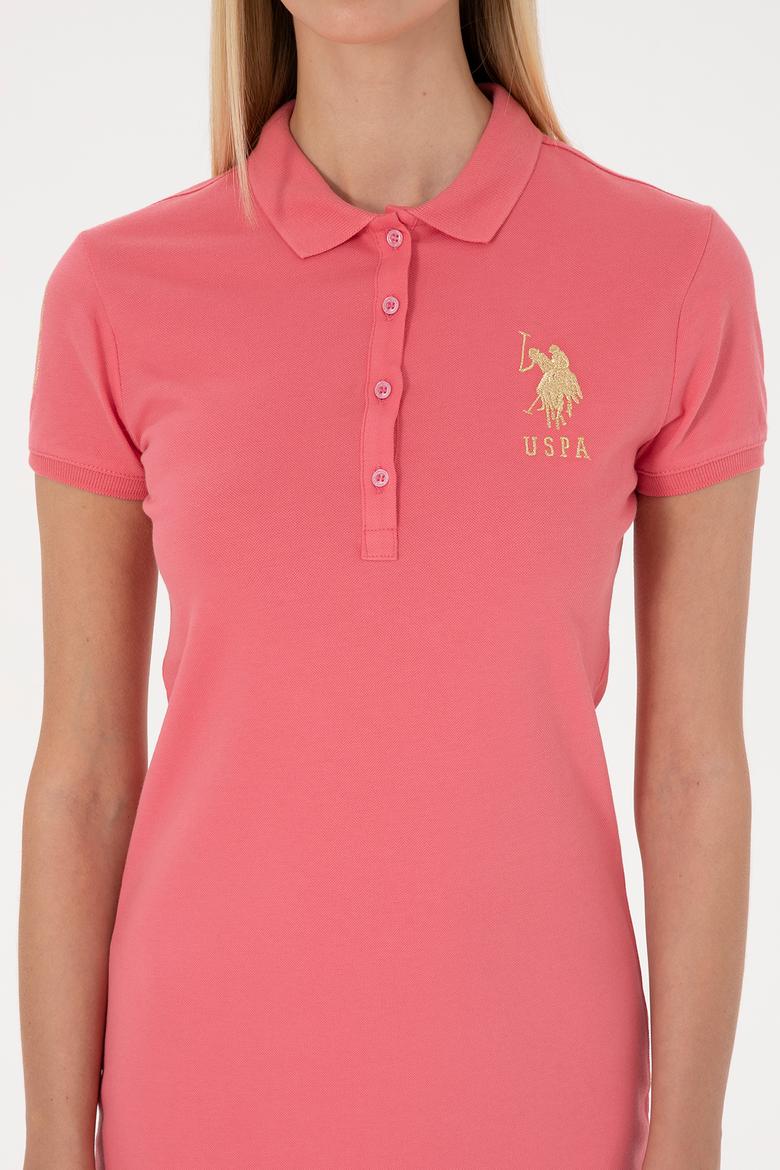 Kadın Koyu Pembe Polo Yaka Mini Boy Örme Elbise - 50297457163