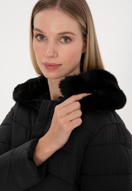 Kadın Siyah Mont - 50308797015