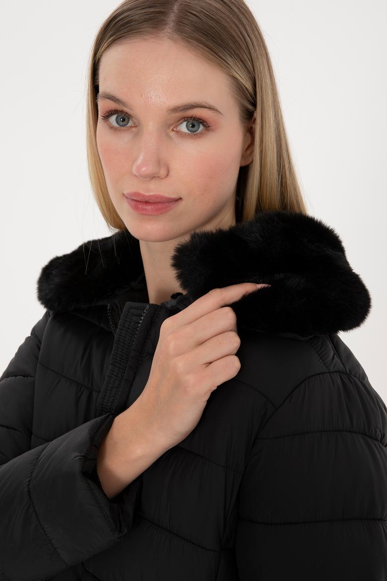 Kadın Siyah Mont - 50308797015