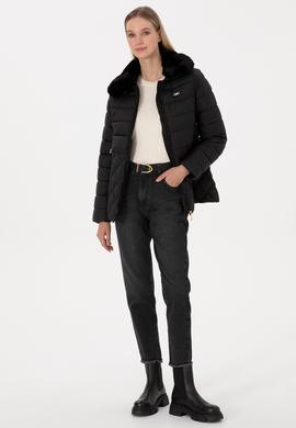 Kadın Siyah Mont - 50308797015