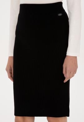 Kadın Siyah Triko Etek - 50315594009