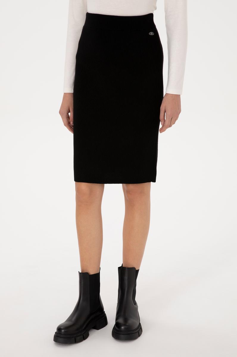 Kadın Siyah Triko Etek