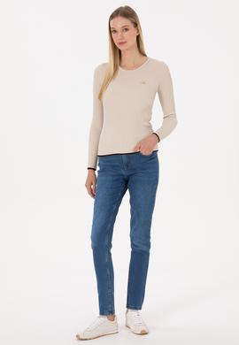 Kadın Koyu Mavi Skinny High Waist Fit Jean Pantolon - 50308078014