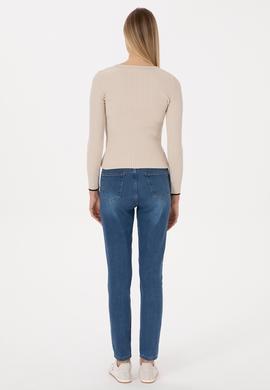 Kadın Koyu Mavi Skinny High Waist Fit Jean Pantolon - 50308078014