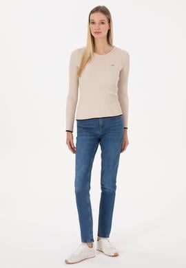 Kadın Koyu Mavi Skinny High Waist Fit Jean Pantolon - 50308078014