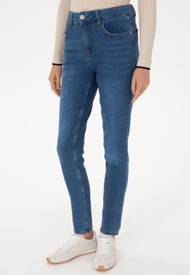 Kadın Koyu Mavi Skinny High Waist Fit Jean Pantolon - 50308078014