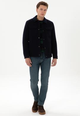 Erkek Lacivert Kaşe Mont - 50310280006