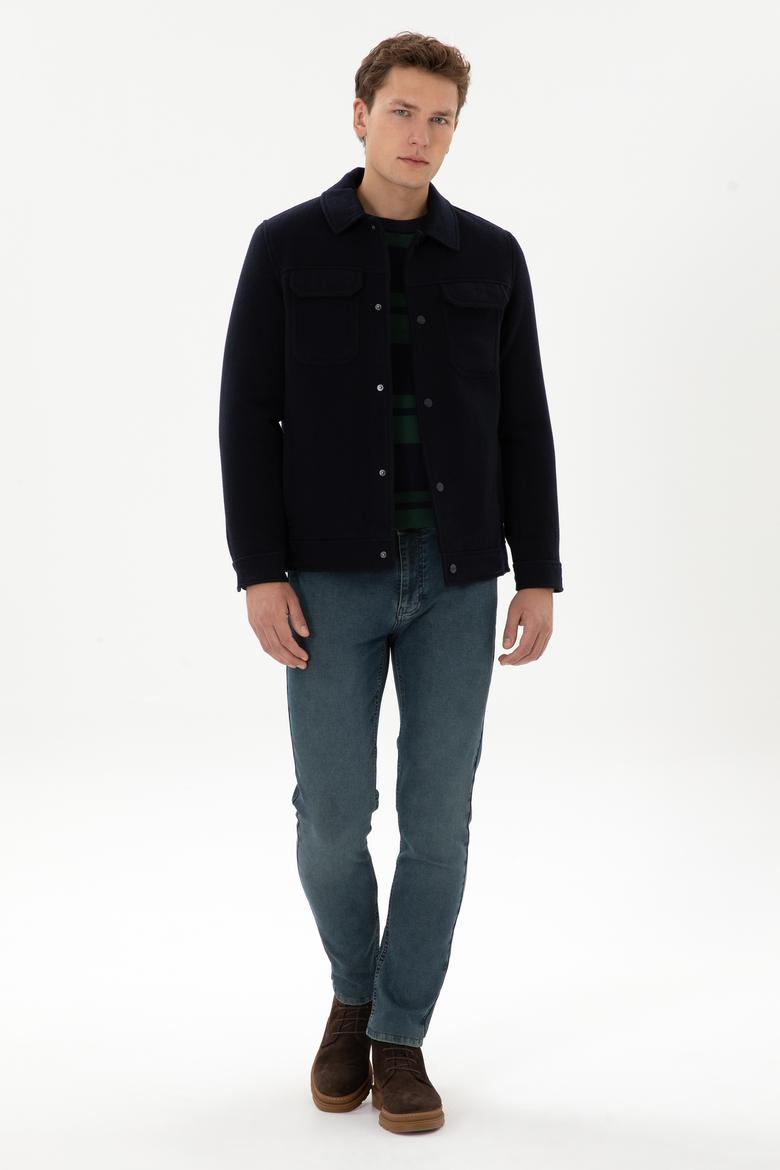 Erkek Lacivert Kaşe Mont - 50310280006