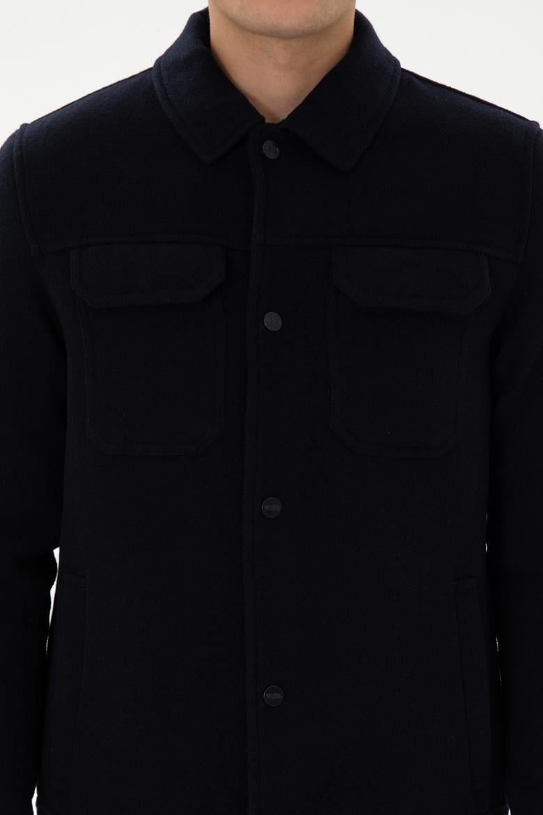 Erkek Lacivert Kaşe Mont - 50310280006