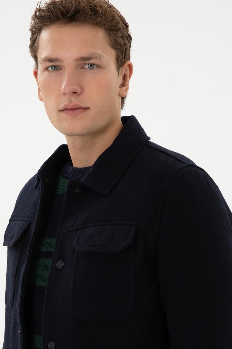 Erkek Lacivert Kaşe Mont - 50310280006