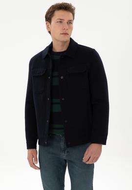 Erkek Lacivert Kaşe Mont - 50310280006