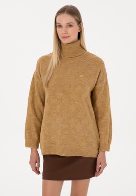 Kadın Hardal Boğazlı Kazak - 50309658026