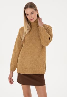 Kadın Hardal Boğazlı Kazak - 50309658026