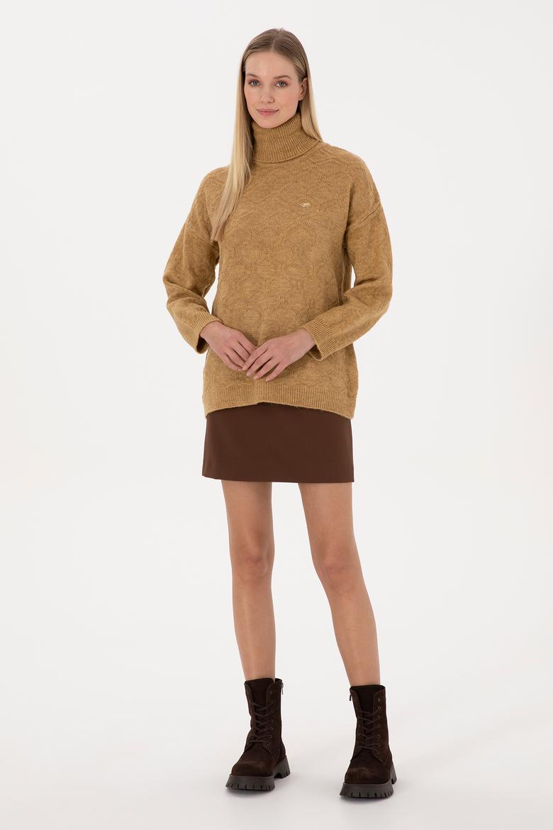 Kadın Hardal Boğazlı Kazak - 50309658026