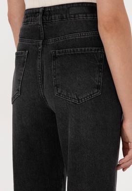 Kadın Siyah Mom High Waist Fit Jean Pantolon - 50316576012