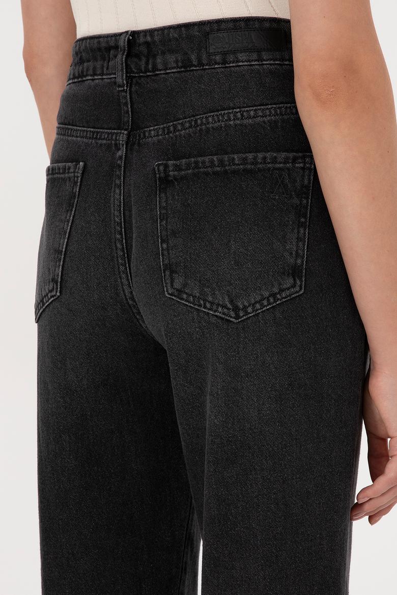 Kadın Siyah Mom High Waist Fit Jean Pantolon - 50316576012