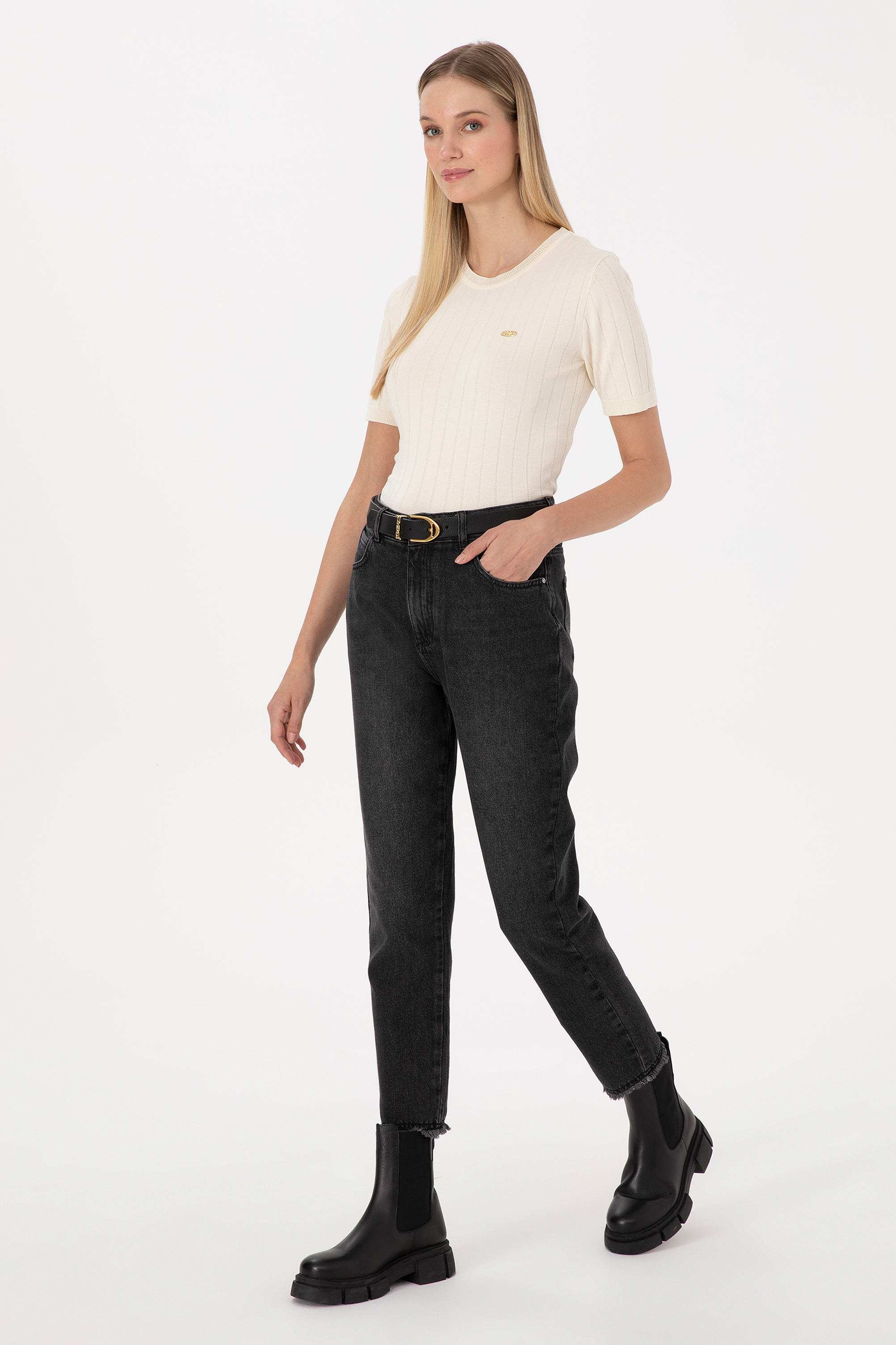 شلوار جین MOM HIGH WAIST زنانه یو اس پولو | U.S. Polo Assn. - تصویر 3