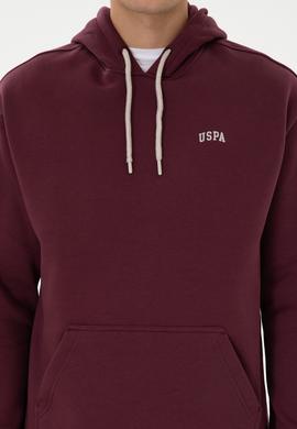 Erkek Oversize Fit Kapüşonlu Şardonlu Bordo Basic Sweatshirt - 50313782136