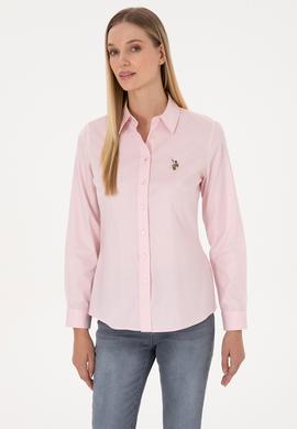 Kadın Açık Pembe Uzun Kollu Basic Gömlek - 50308038115