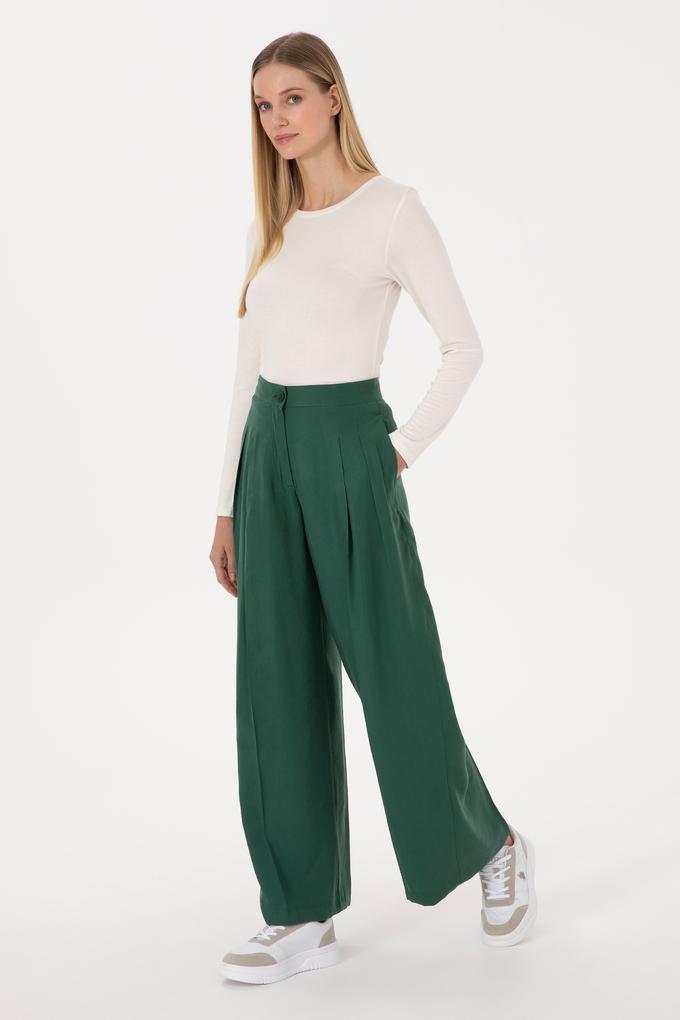 Kadın Koyu Yeşil Kanvas Pantolon