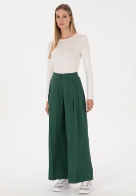 Kadın Koyu Yeşil Kanvas Pantolon - 50309255019