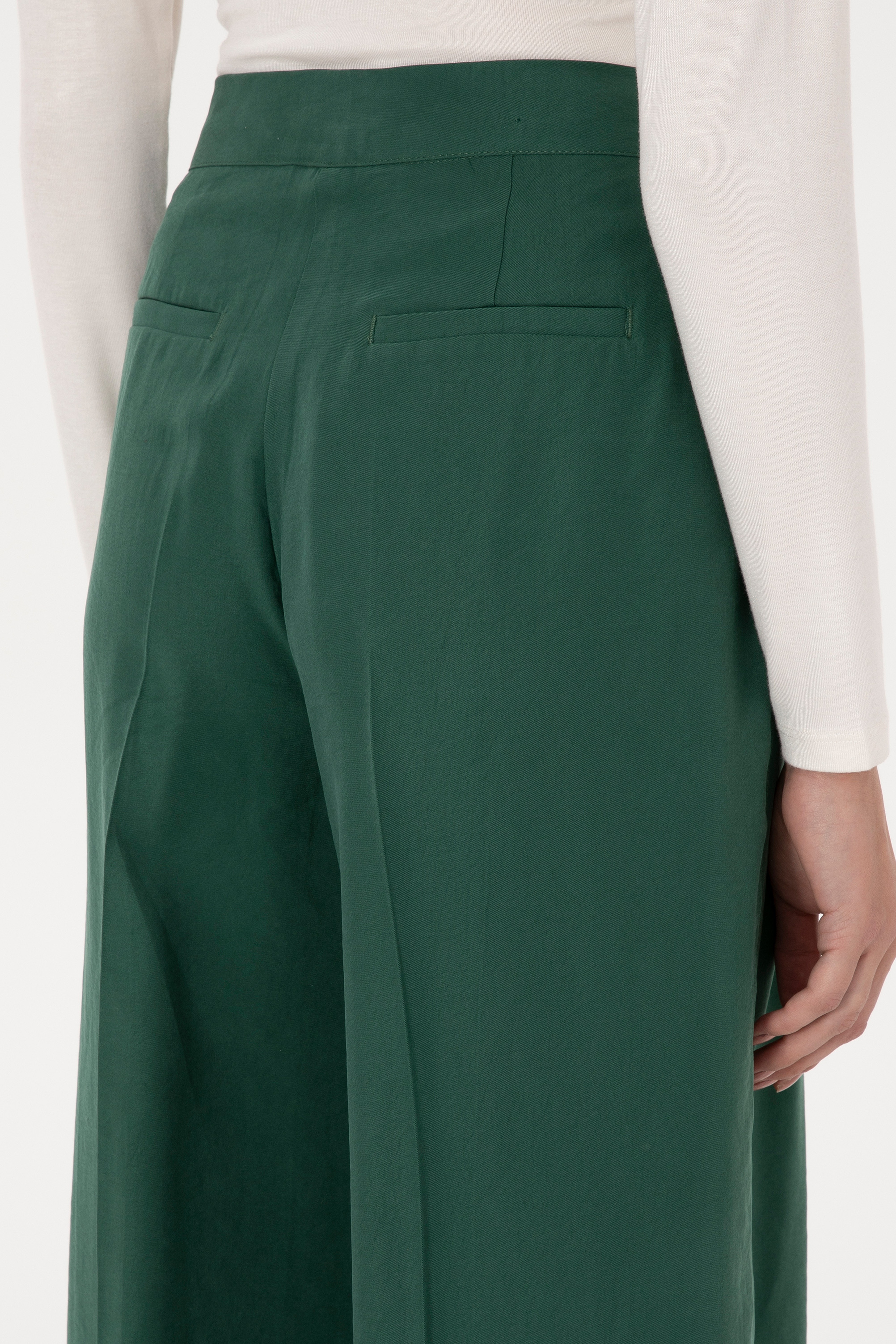 Kadın Koyu Yeşil Kanvas Pantolon - Image 6