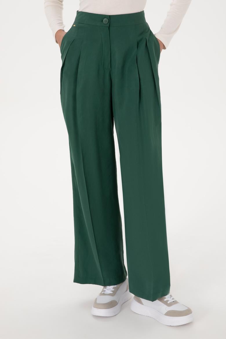 Kadın Koyu Yeşil Kanvas Pantolon - 50309255019