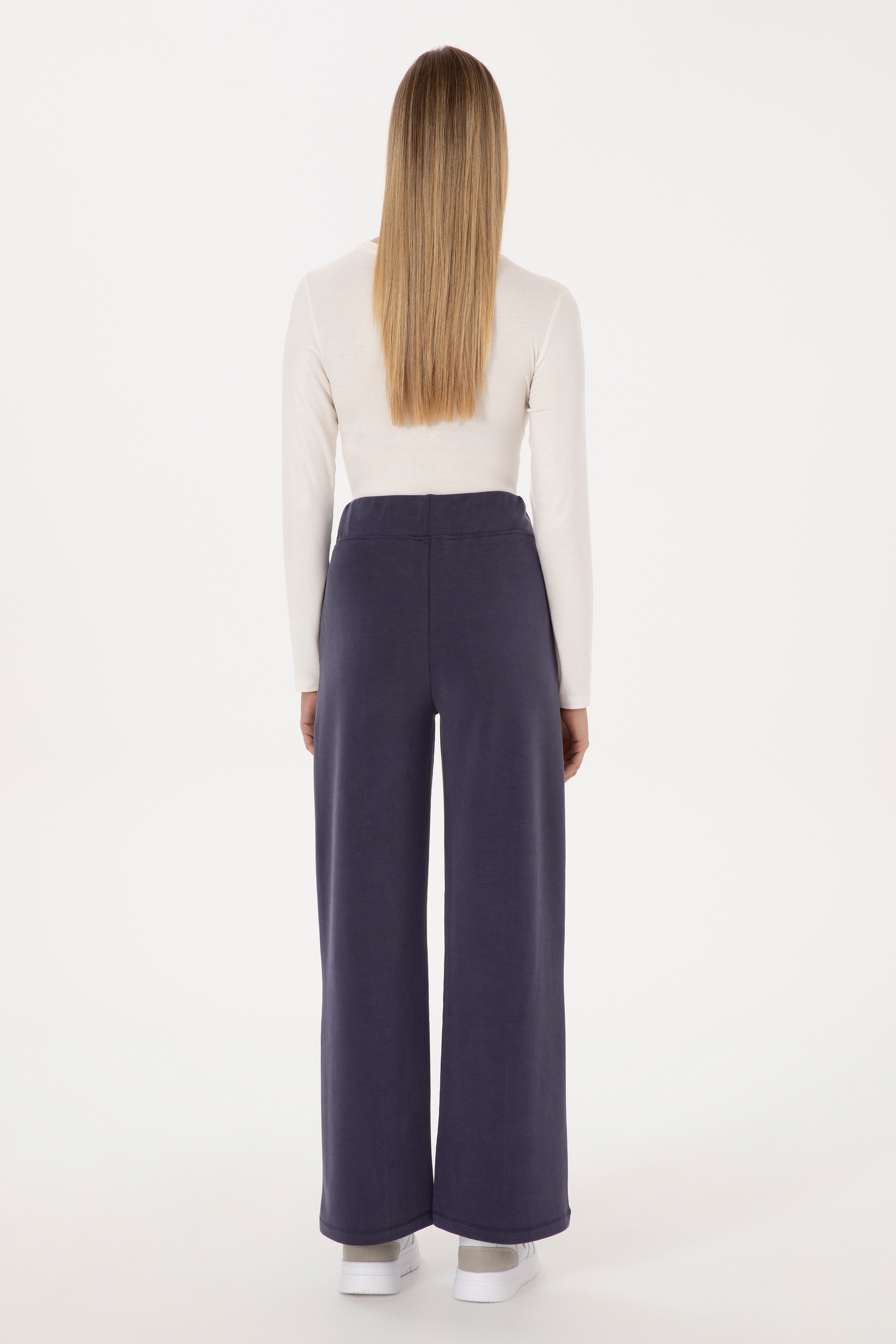 Kadın Mürdüm Modal Karışımlı Loose Fit Eşofman Altı - Image 4